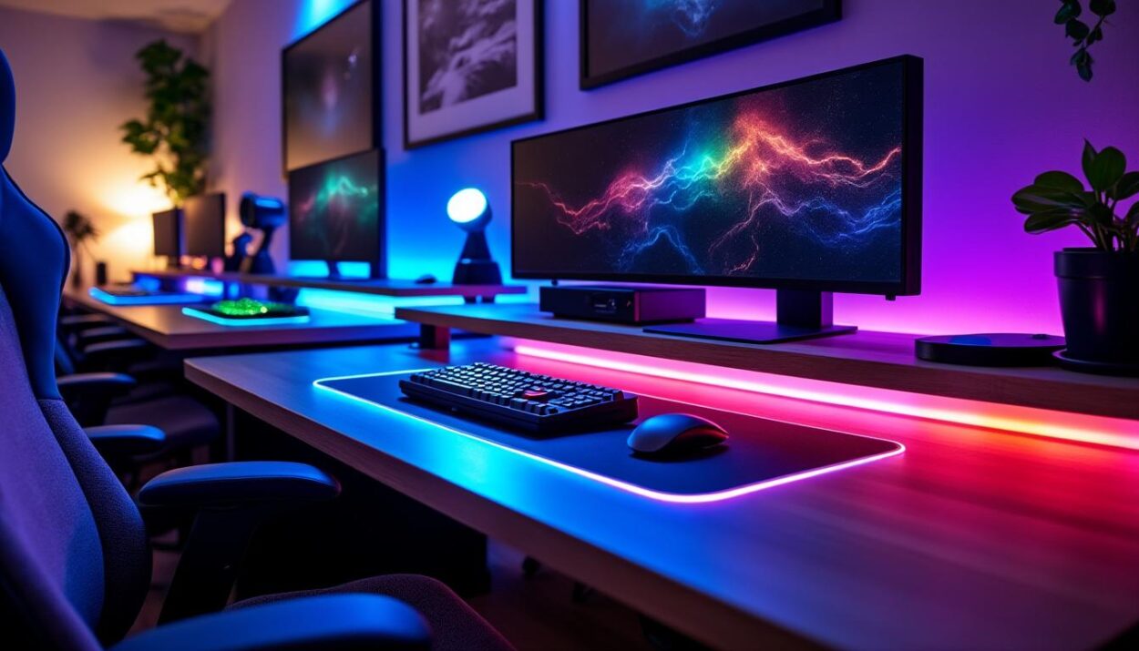 découvrez les meilleurs bureaux gaming led, alliant design lumineux et fonctionnalité, pour une expérience de jeu immersive et confortable.